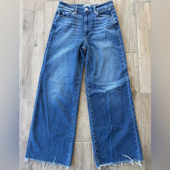 Paige Anessa Wide Leg Jean Flamenco Distressed Size 29 - Picture 3 of 7